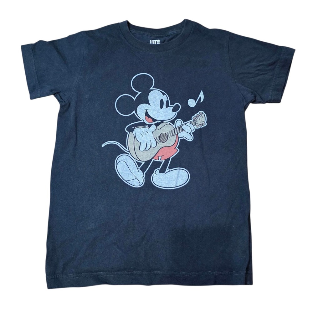 Disney Mickey Mouse‎ Uniqlo UT Kids Graphic T-Shirt Black Size 9-10